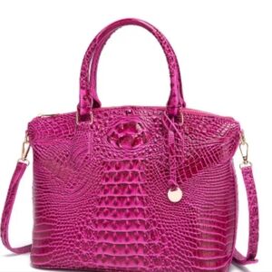 New faux Crocodile Skin Handbag Bag Bright Pink Shoulder Couture
